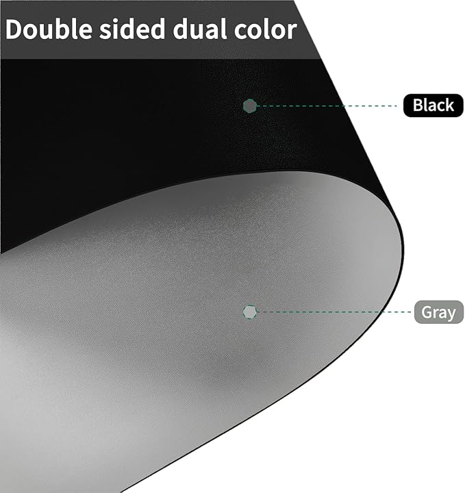 Zinkooat Faux Leather Table Cover,1.8mm Thick,36x60 Inch Table Protector,Table Protector For Dining Room Table,Dining Table Cover,Table Cover Protector,Protector Para Mesa De Comedor(Black+Gray,36x60)
