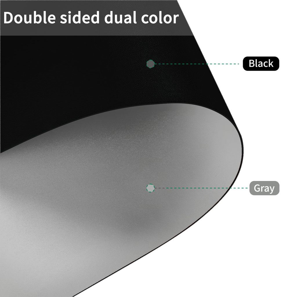 Zinkooat Faux Leather Table Cover,1.8mm Thick,42x42 Inch Table Protector,Dining Table Cover,Table Cover Protector,Dining Table Protector Rectangle(Black+Gray,42x42)