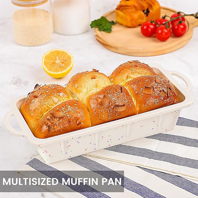 Vinino 2 Pack XLarge Nonstick Silicone Loaf Pans 12.5 x 5.5'' for Baking