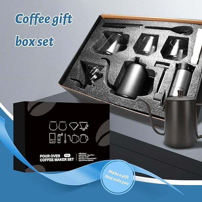 Pour Over Coffee Maker Set Includes Coffee Scale & Manual Coffee Grinder
