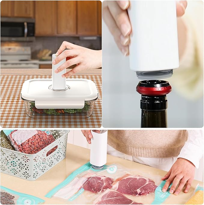CABIBOX Compact Vacuum Sealer Machine, Automatic Food Vacuum Pump, Portable Vacuum Sealer Machine for Food Storage and Preservation
