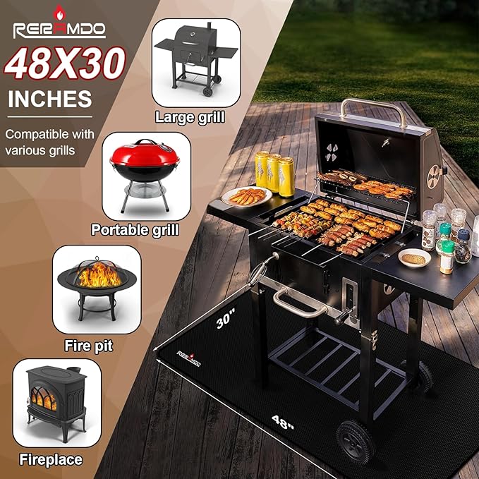 RERAMDO 48 X 30 Inch Under Grill Mats for Outdoor Grill