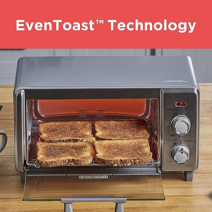 BLACK+DECKER 4-Slice Air Fry Toaster Oven, 5-in-1 Countertop Oven