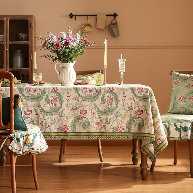 patdrea Vintage French Linen Tablecloth,Rectangular,118"x67"-Cecilia A