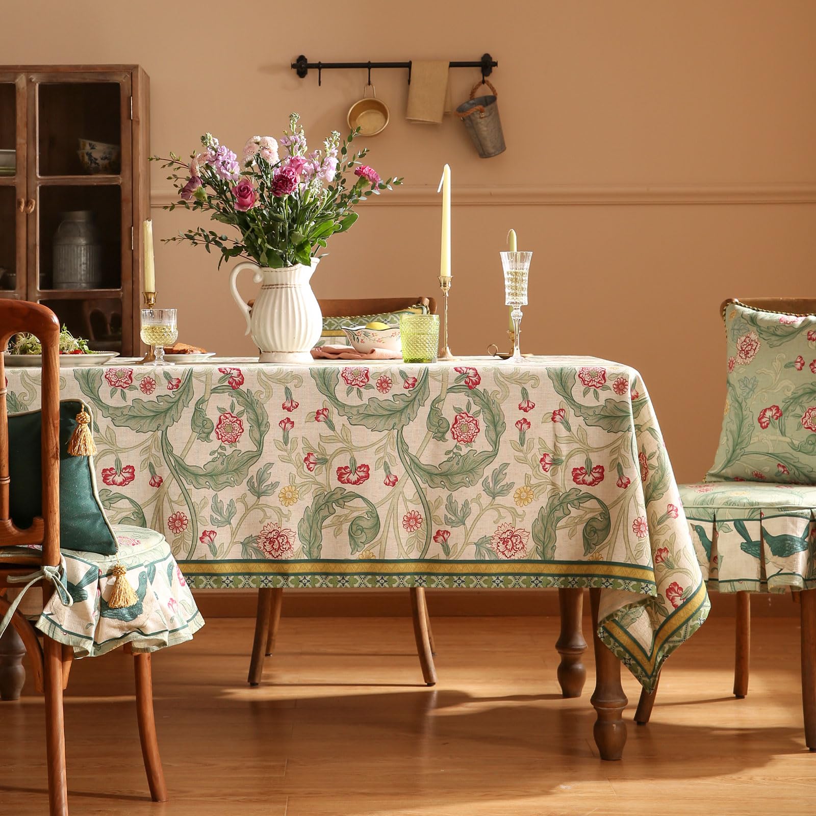 patdrea Vintage French Linen Tablecloth,Rectangular,110"x63"-Cecilia A