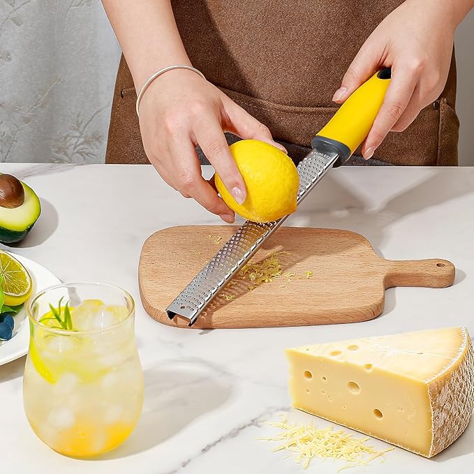 Koythin Yellow Handle Citrus Zester Cheese Shredder Grater