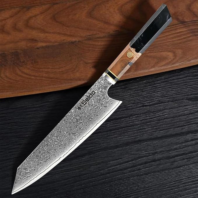 Seido 8.5-Inch VG10 Damascus Kiritsuke Chef Knife, Night Black