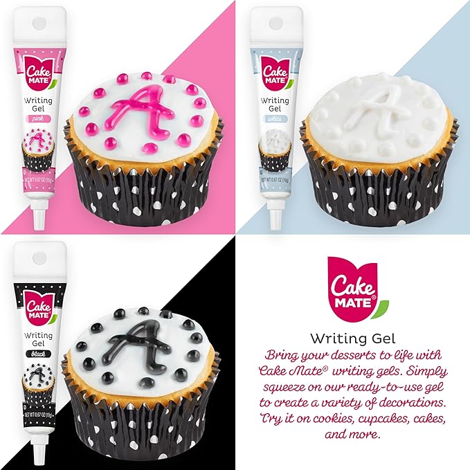 Cake Mate Edible Cake Writing Gels, Vibrant Colors, 9 Pack, 0.67 oz Each