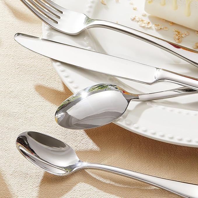Silverware Set for 6, 30 Piece Stainless Steel Flatware Cutlery Utensil Set