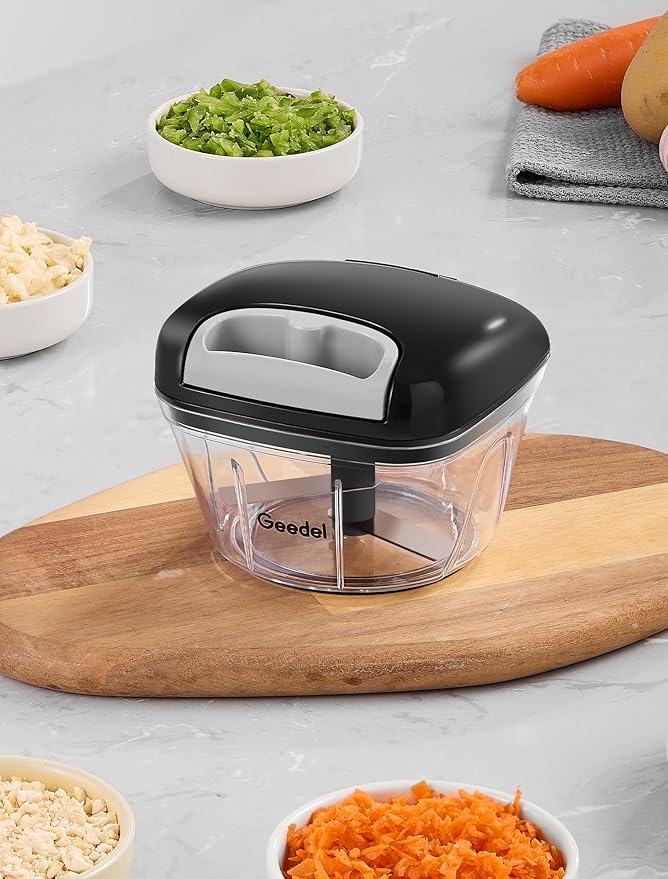 Geedel Vegetable Chopper, Manual Food Chopper with Hand Pull String, 500ml