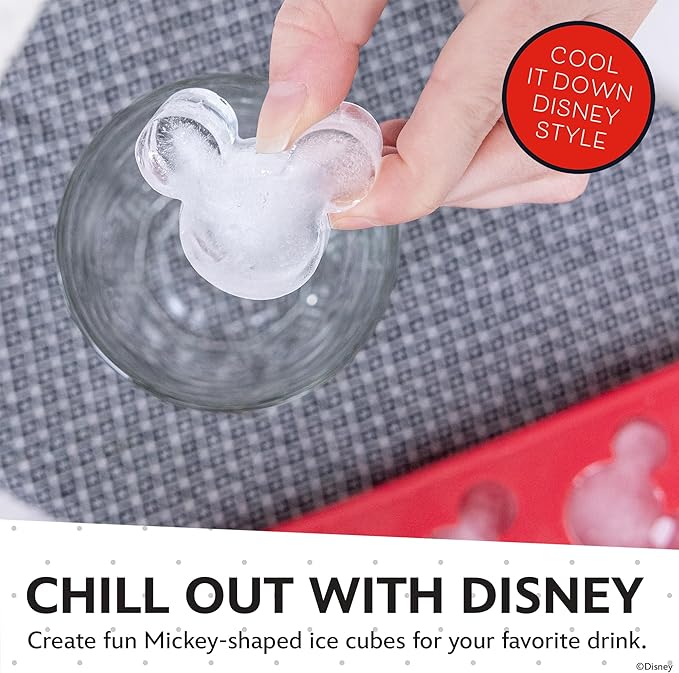 Disney Mickey Silicone Ice Cube Tray, 2-Pack 5"x12.5", BPA-Free