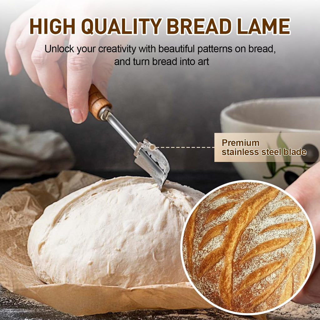Banneton Bread Proofing Basket, Round and Oval Sourdough Starter Kit with Two Bread Slings and 27×19in Silicone Baking Mat Bread Making Tools Set, Gift for Family Lovers or Friends
