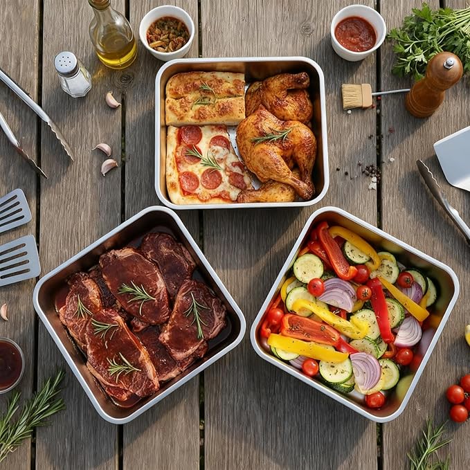 YUPER Stainless Steel Food Storage Containers, 3 Pack (84+125+162OZ)