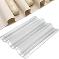 AYCCNH Stainless Steel Perforated French Baguette Bread Pan 3 Waves Toaster Oven Baking Tray (15"x10") with Large Bread Proofing Cloth (17.7" x 30.3")