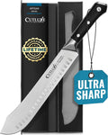 Cutluxe Butcher Knife 10" Bullnose Carving Knife for Meat – German Steel