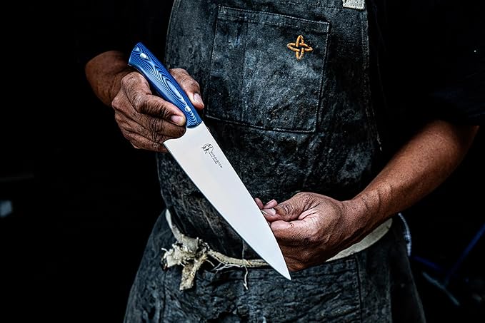 Middleton Made Knives Echo 8 Inch Chef Knife, AEB-L Stainless, Blue