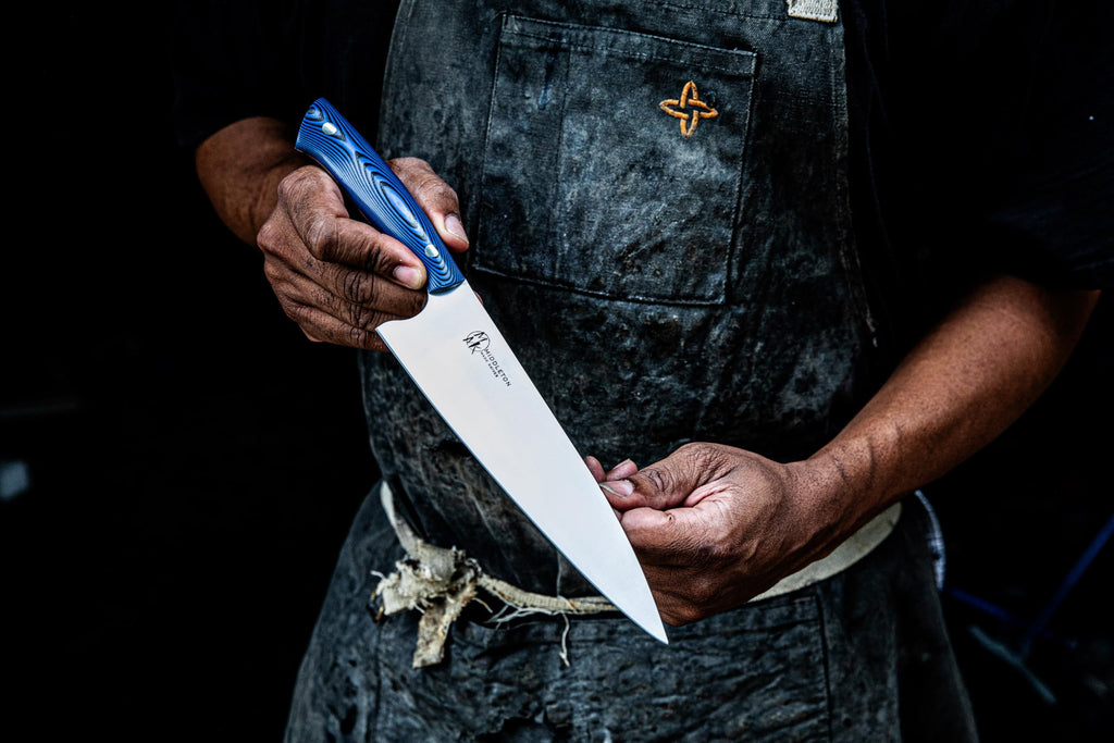 Middleton Made Knives Echo 8 Inch Chef Knife, AEB-L Stainless, Blue