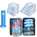 Vacuum Seal Bags for Clothing Travel & Home Storage, travel vacuum bags with pump, Store Blankets, Comforters, Pillows, Seasonal Clothes Compactly,16 Pack With Electric Pump