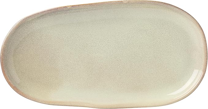 Oneida Organic Shades Sage Green Stoneware 2-Piece Serving Platter Set
