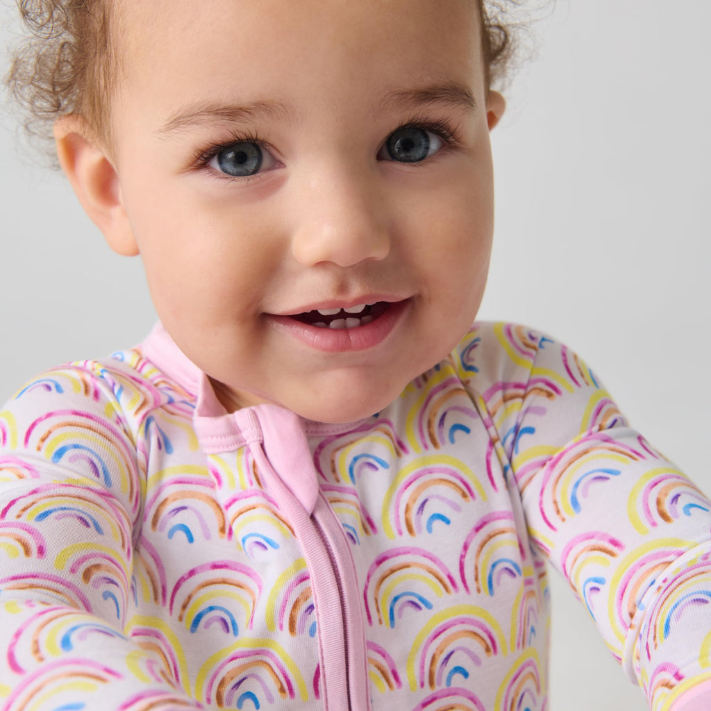 Little Sleepies Baby Pajamas, Pastel Rainbows, 12-18M