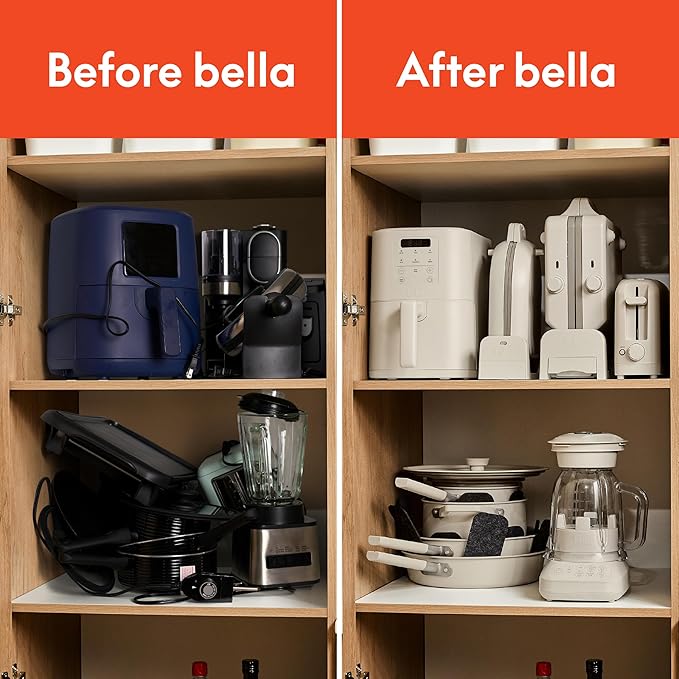 bella 2 Slice Slim Toaster, Fits-anywhere™ Kitchenware, 6 Setting Shade Control with Reheat & Cancel Buttons, Fits Sourdough, 10” Long Slot, Anti Jam & Auto Shutoff, 900 Watt, Seaglass