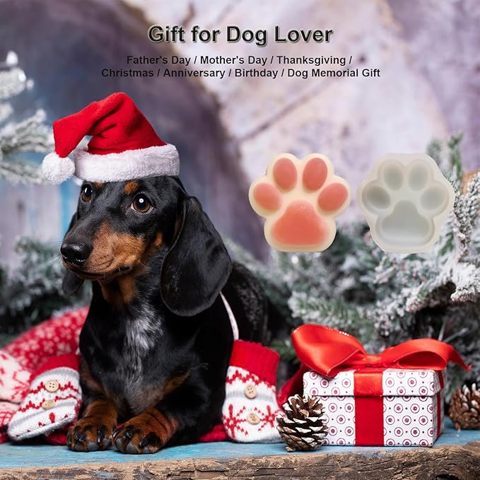 SIUPER 4IN Big Paw Molds 2 Pack for DIY Dog Cat Treat, Taba Squishy, Pets Birthday Cake Baking. Food Safe Silicone for Oven. Large Ice Cube Molds for Pet Chew, Cooling. Fun Gifts for Dog Lover