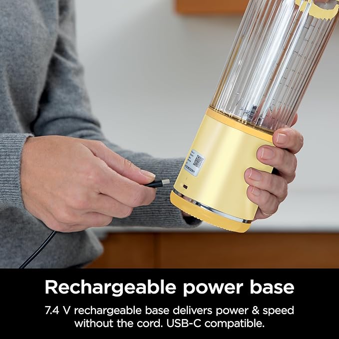 Ninja Blast Portable Blender, Cordless,18oz Vessel, Lemon Meringue, BC151LB