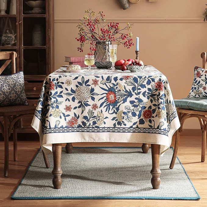 patdrea Vintage French Linen Tablecloth,Rectangular,87"x63"-Ivar A