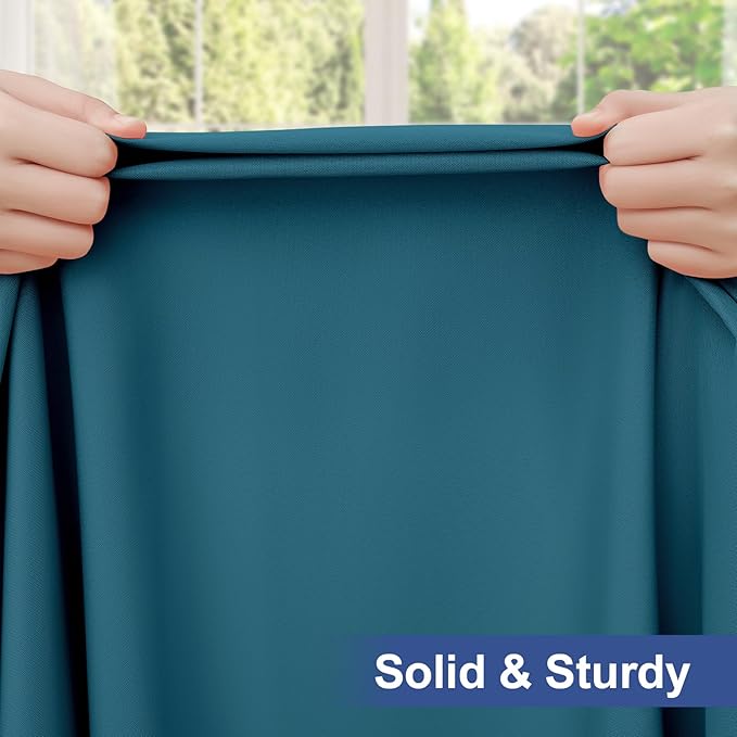 homing Rectangle Table Cloth Cover, Water-Resistant Polyester Elastic Fitted Tablecloth, Fits for 8 Foot Folding Tables, Washable Table Protector for Picnic, Camping, Outdoor (Peacock Blue, 30" x 96")