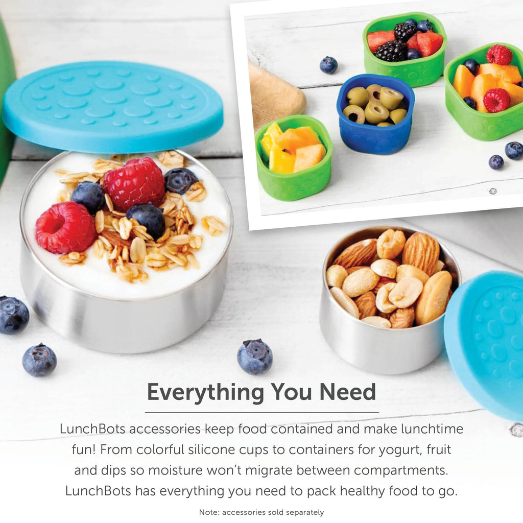 LunchBots Medium Uno Stainless Steel Kids Bento Box 1-Section Blue 20oz