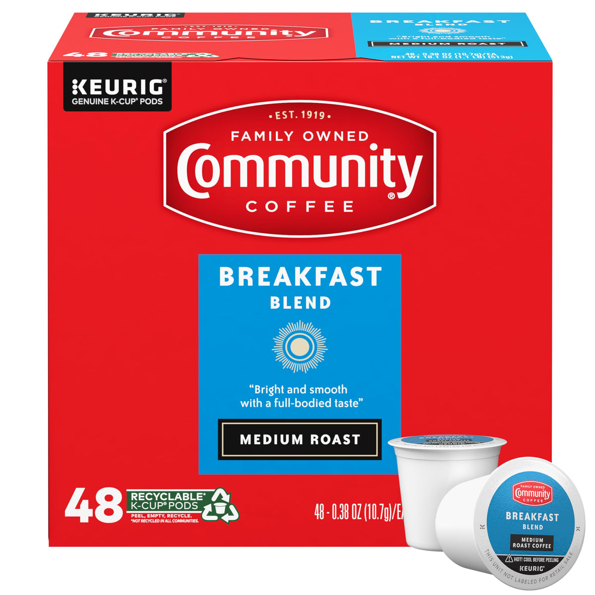 Community Coffee Grandma's Sugar Cookie Keurig K-Cup Pods, Limited Edition Holiday Flavor, Natural Ingredients, 10 Count (Pack of 1)