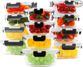 kakw12 Packs Glass Food Storage Containers,Glass Meal Prep Container for Lunch,can be used in the Microwave, Oven, Freezer and Dishwasher,with Upgraded Snap Locking Lids. (12 Packs)