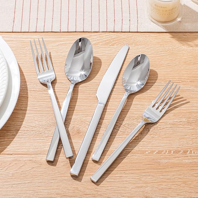 Silverware Set for 6, 30 Piece Flatware Set, Stainless Steel