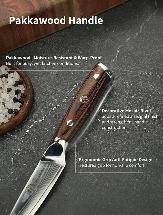 Damascus Paring Knife – Japanese AUS-10 Steel Core Small Kitchen Knife