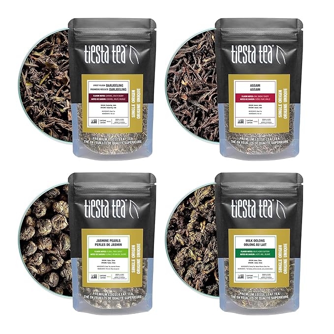 Tiesta Tea - Single Origin Tea Sampler Dry Flight Set, Loose Leaf