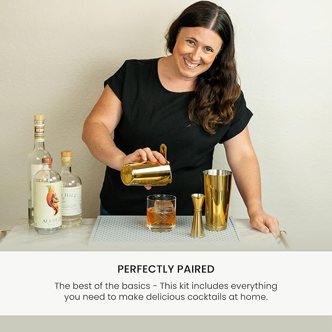 A Bar Above 4 Piece Cocktail Shaker Set with Cocktail Course Included