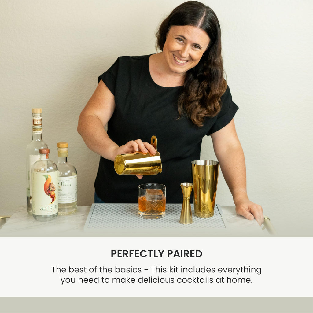 A Bar Above 4 Piece Cocktail Shaker Set with Cocktail Course Included