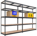 HOMEDANT 47.7" W 5 Tier Heavy Duty Garage Shelving Adjustable Metal Rack Storage Shelves Standing Shelf Unit Organizers Industrial Warehouse Basement Black 2Pack