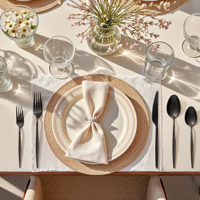18/10 Silverware Set for 8, 40 Piece Black Stainless Steel Flatware Cutlery