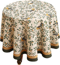 patdrea Designer French Linen Tablecloth,Round,Diameter 55"-Warbler A