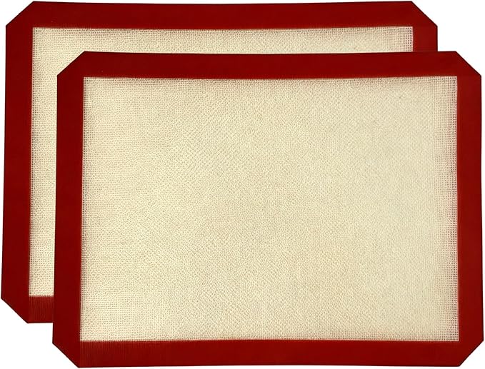 MASALACO Silicone Baking Mat, 2 Pack Oven Baking Mat 16.5 x 11.6, Red