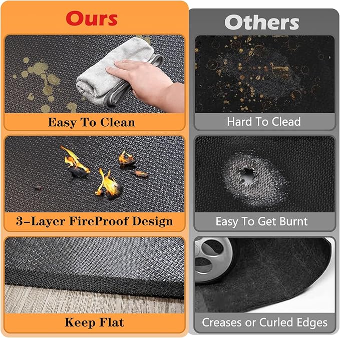 Demiwise 76X48in Grill Mats for Outdoor Grill,Fits Most Grills, Smokers, Griddles and Outdoor Charcoal, Flat Top,Deck and Patio Protector