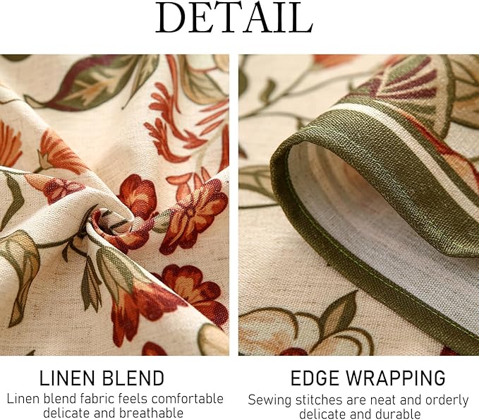 ISAENNE Designer Vintage Square Linen Tablecloth,67"x67"-Grace A