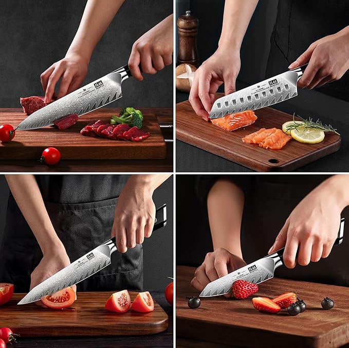 SHAN ZU 7-Piece Damascus Knife Set