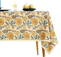ISAENNE Designer Vintage Linen Rectangular Tablecloth,110"x63"-Estevan B