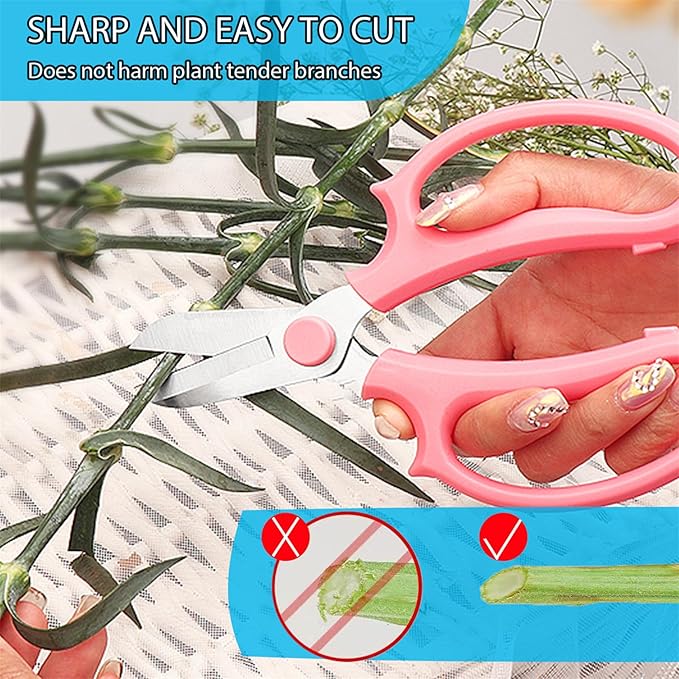 WGEGO 3 PCS Garden Flower Scissors, Stainless Steel Floral Shears