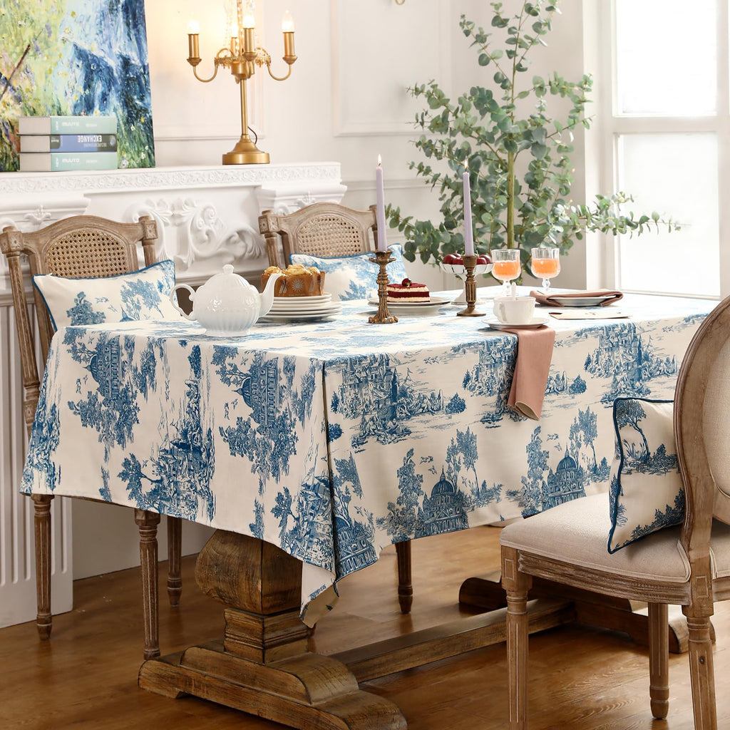 patdrea Elegant French Linen Tablecloth,Rectangular,118"x67"-Lucerne A