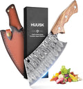 Huusk Meat Cleaver Knife with Sheath - Butcher Knives for Meat Cutting