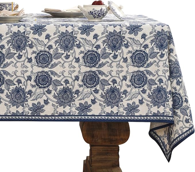 patdrea Elegant French Linen Tablecloth,Rectangular,110"x63"-Lantang A