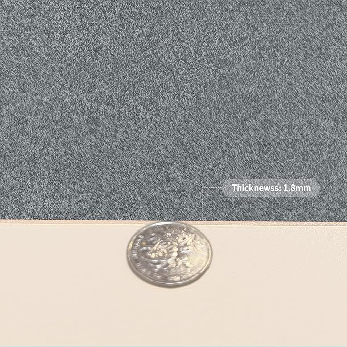 Zinkooat Faux Leather Desk Mat, 1.8mm Thick, 16x60 Inch Desk Cover, Desk Protector Mat, Dresser Cover Top, Side Table Cover, Office Desk Cover, Office Table Cover (Beige + Light Gray, 16x60)